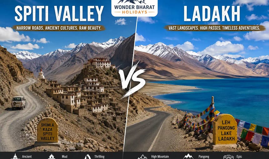 Spiti Valley vs Ladakh: Complete Cost, Acclimatization & Itinerary Comparison Guide